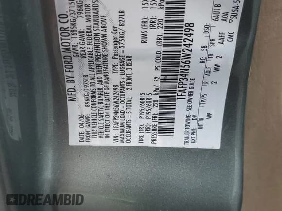 ✅ 2006 Ford Focus S • VIN: 1FAFP34N56W242498 • Lot: 91859985. Wystawiony na Copart z przebiegiem 70 540 mil. Bezpłatny archiwum sprzedaży aukcyjnych z USA i szczegółowy raport historii pojazdu na DreamBid. Zdjęcie 12.