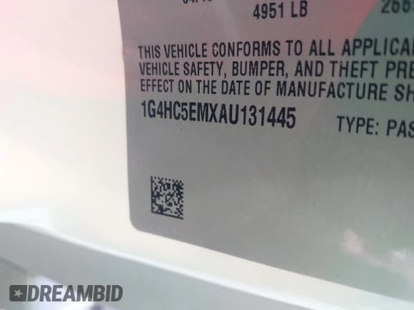 ✅ 2010 Buick Lucerne CXL • VIN: 1G4HC5EMXAU131445 • Лот: 43467277. Опубликован ранее на IAAI с пробегом 185 832 миль. Бесплатный доступ к архиву аукционных продаж из США и подробный отчёт об истории автомобиля на DreamBid. Изображение 9.