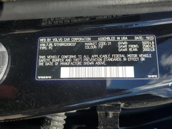 ✅ 2024 Volvo S60 Plus Black Edition • VIN: 7JRL12TH9RG308037 • Lot: 83840105. Listed on Copart with 44,384 mi. Free auction sales archive from the USA and detailed vehicle history report at DreamBid. Image 13.