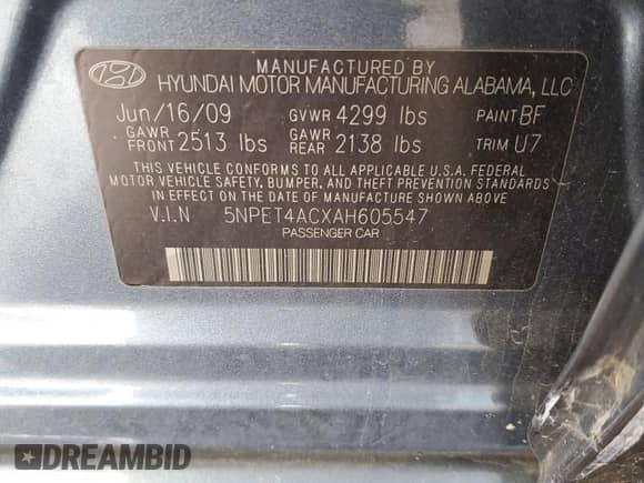 2010 Hyundai Sonata GLS с VIN 5NPET4ACXAH605547, выставлен на аукционе Copart как лот 90475835 с пробегом 84 813 миль миль и Списание • Salvage title. История ставок и продаж доступна на DreamBid. Изображение 12.