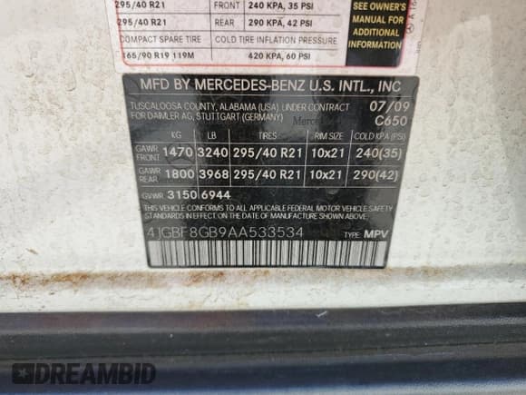 ✅ 2010 Mercedes-Benz GL 550 • VIN: 4JGBF8GB9AA533534 • Lot: 52750025. Wystawiony na Copart z przebiegiem 171 030 mil. Bezpłatny archiwum sprzedaży aukcyjnych z USA i szczegółowy raport historii pojazdu na DreamBid. Zdjęcie 14.