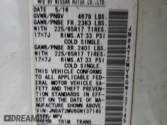 ✅ 2016 Nissan Rogue S • VIN: JN8AT2MV6GW137145 • Лот: 92270965. Опубликован ранее на Copart с пробегом 183 961 миль. Бесплатный доступ к архиву аукционных продаж из США и подробный отчёт об истории автомобиля на DreamBid. Изображение 13.