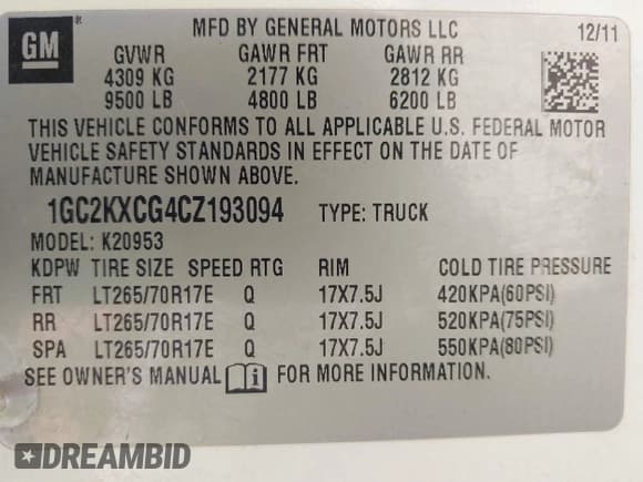 ✅ 2012 Chevrolet Silverado 2500HD LT • VIN: 1GC2KXCG4CZ193094 • Lot: 43150484. Wystawiony na IAAI z przebiegiem 228 181 mil. Bezpłatny archiwum sprzedaży aukcyjnych z USA i szczegółowy raport historii pojazdu na DreamBid. Zdjęcie 9.