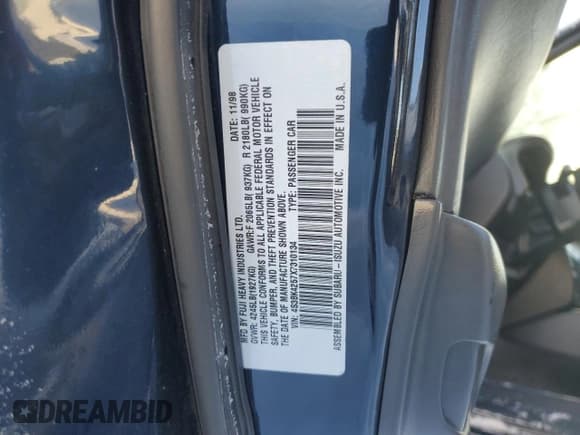 ✅ 1999 Subaru Legacy Brighton • VIN: 4S3BK4257X7310134 • Лот: 89063845. Опубликован ранее на Copart с пробегом 97 665 миль. Бесплатный доступ к архиву аукционных продаж из США и подробный отчёт об истории автомобиля на DreamBid. Изображение 14.