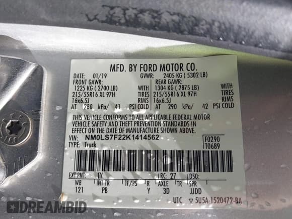 ✅ 2019 Ford Transit Connect XLT • VIN: NM0LS7F22K1414562 • Lot: 43526271. Wystawiony na IAAI z przebiegiem 152 789 mil. Bezpłatny archiwum sprzedaży aukcyjnych z USA i szczegółowy raport historii pojazdu na DreamBid. Zdjęcie 9.