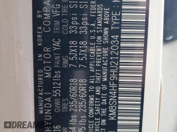 ✅ 2017 Hyundai Santa Fe Limited • VIN: KM8SN4HF9HU212034 • Лот: 78624914. Опубликован ранее на Copart с пробегом 120 470 миль. Бесплатный доступ к архиву аукционных продаж из США и подробный отчёт об истории автомобиля на DreamBid. Изображение 13.