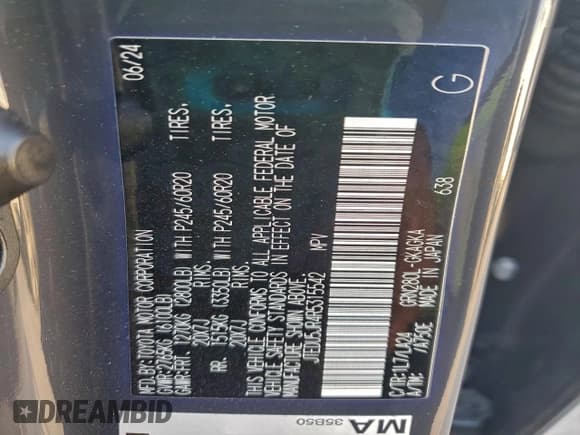 ✅ 2024 Toyota 4Runner Limited • VIN: JTEDU5JR4R5315542 • Лот: 95743035. Опубликован ранее на Copart с пробегом 12 941 миль. Бесплатный доступ к архиву аукционных продаж из США и подробный отчёт об истории автомобиля на DreamBid. Изображение 14.