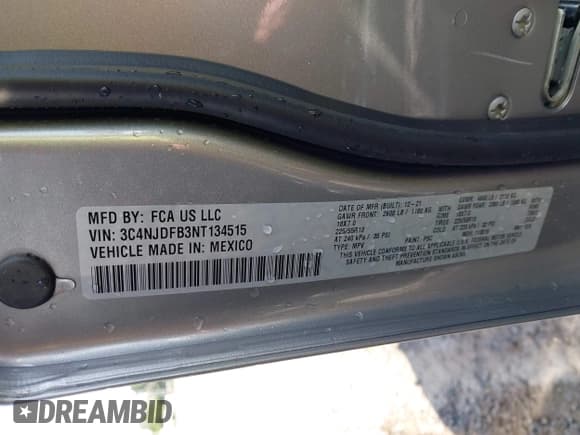 ✅ 2022 Jeep Compass Latitude Lux • VIN: 3C4NJDFB3NT134515 • Lot: 42699067. Wystawiony na IAAI z przebiegiem 2 994 mil. Bezpłatny archiwum sprzedaży aukcyjnych z USA i szczegółowy raport historii pojazdu na DreamBid. Zdjęcie 9.