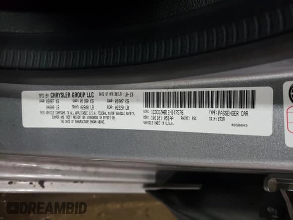 ✅ 2014 Dodge Avenger SE • VIN: 1C3CDZAB1EN147576 • Lot: 44180225. Wystawiony na Copart z przebiegiem 117 356 mil. Bezpłatny archiwum sprzedaży aukcyjnych z USA i szczegółowy raport historii pojazdu na DreamBid. Zdjęcie 12.