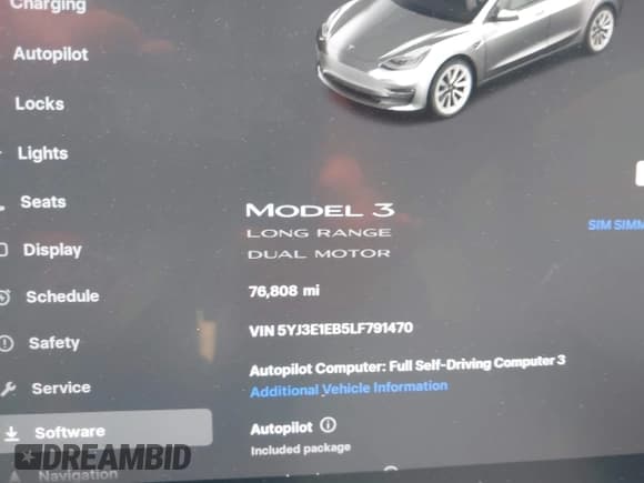 ✅ 2020 Tesla Model 3 Long Range • VIN: 5YJ3E1EB5LF791470 • Lot: 43437339. Wystawiony na IAAI z przebiegiem 76 808 mil. Bezpłatny archiwum sprzedaży aukcyjnych z USA i szczegółowy raport historii pojazdu na DreamBid. Zdjęcie 7.