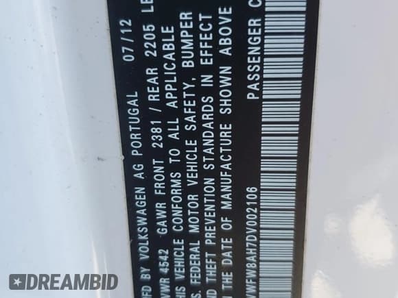 ✅ 2013 Volkswagen Eos Lux • VIN: WVWFW8AH7DV002106 • Lot: 77246174. Wystawiony na Copart z przebiegiem 164 363 mil. Bezpłatny archiwum sprzedaży aukcyjnych z USA i szczegółowy raport historii pojazdu na DreamBid. Zdjęcie 12.