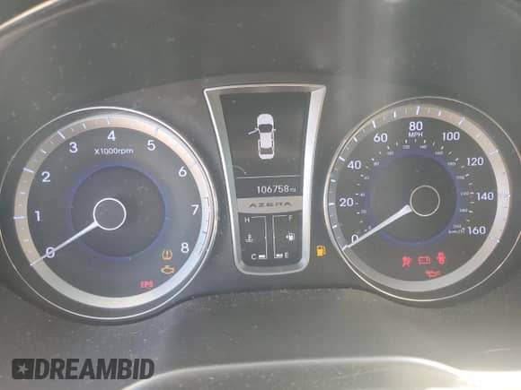 2012 Hyundai Azera с VIN KMHFH4JG7CA117199, выставлен на аукционе Copart как лот 46731145 с пробегом 106 758 миль миль и Чистый • Clean title. История ставок и продаж доступна на DreamBid. Изображение 9.