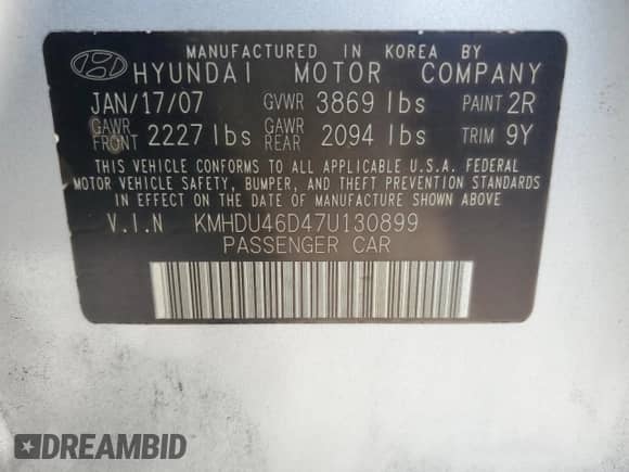 ✅ 2007 Hyundai Elantra GLS • VIN: KMHDU46D47U130899 • Лот: 90322955. Опубликован ранее на Copart с пробегом 116 494 миль. Бесплатный доступ к архиву аукционных продаж из США и подробный отчёт об истории автомобиля на DreamBid. Изображение 12.