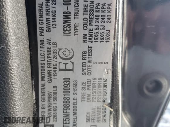 ✅ 2011 GMC Canyon • VIN: 1GTE5NF98B8100930 • Lot: 66621025. Listed on Copart with Not provided. Free auction sales archive from the USA and detailed vehicle history report at DreamBid. Image 12.