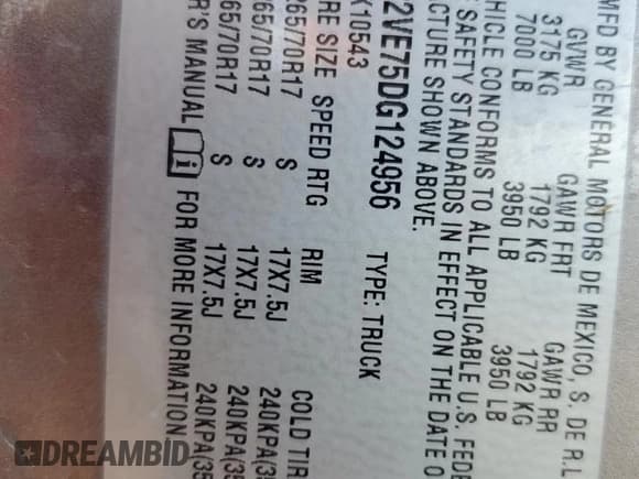 ✅ 2013 GMC Sierra 1500 SLE • VIN: 3GTP2VE75DG124956 • Lot: 93058575. Listed on Copart with 242,288 mi. Free auction sales archive from the USA and detailed vehicle history report at DreamBid. Image 12.