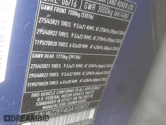 ✅ 2016 Land Rover Range Rover Sport SVR • VIN: SALWZ2EF4GA103637 • Lot: 72768934. Wystawiony na Copart z przebiegiem 106 690 mil. Bezpłatny archiwum sprzedaży aukcyjnych z USA i szczegółowy raport historii pojazdu na DreamBid. Zdjęcie 12.