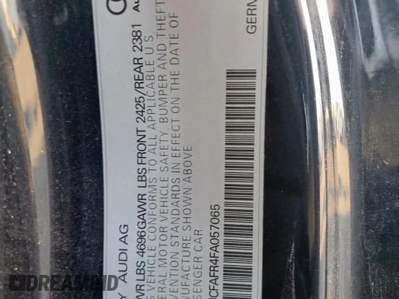 ✅ 2015 Audi A5 Premium • VIN: WAUCFAFR4FA057065 • Лот: 92246055. Опубликован ранее на Copart с пробегом 75 391 миль. Бесплатный доступ к архиву аукционных продаж из США и подробный отчёт об истории автомобиля на DreamBid. Изображение 13.