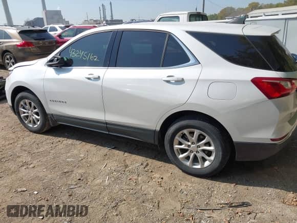 2020 Chevrolet Equinox LT with VIN 3GNAXUEV8LS735423, listed as a IAAI auction lot 43245162 with 53,939 mi miles and . Bid and sale history available at DreamBid. Image 14.
