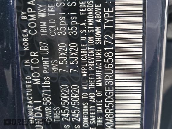 ✅ 2024 Hyundai Palisade Limited • VIN: KM8R5DGE3RU658172 • Лот: 81480135. Опубликован ранее на Copart с пробегом 40 361 миль. Бесплатный доступ к архиву аукционных продаж из США и подробный отчёт об истории автомобиля на DreamBid. Изображение 13.