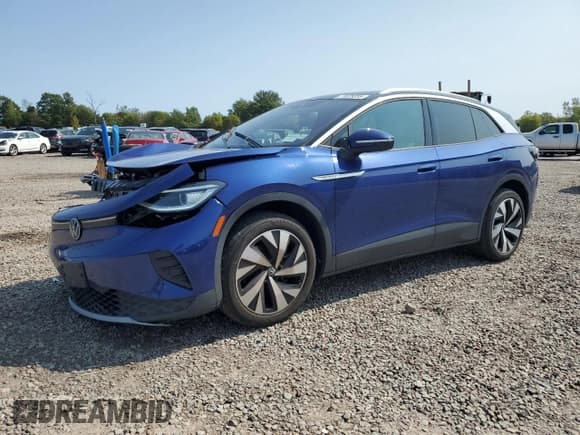 ✅ 2021 Volkswagen ID.4 Pro S • VIN: WVGUNPE20MP057460 • Lot: 71625355. Listed on Copart with 34,784 mi. Free auction sales archive from the USA and detailed vehicle history report at DreamBid. Image 1.