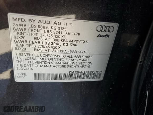 ✅ 2012 Audi Q7 S line • VIN: WA1DGAFEXCD004506 • Lot: 61625025. Wystawiony na Copart z przebiegiem 135 485 mil. Bezpłatny archiwum sprzedaży aukcyjnych z USA i szczegółowy raport historii pojazdu na DreamBid. Zdjęcie 13.