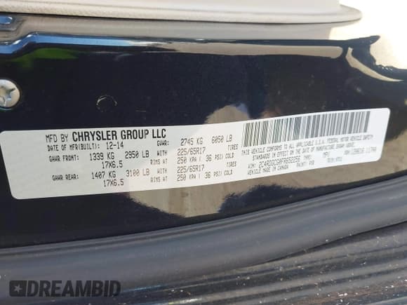✅ 2015 Dodge Grand Caravan SXT • VIN: 2C4RDGCG0FR652256 • Lot: 43812116. Listed on IAAI with 81,803 mi. Free auction sales archive from the USA and detailed vehicle history report at DreamBid. Image 9.