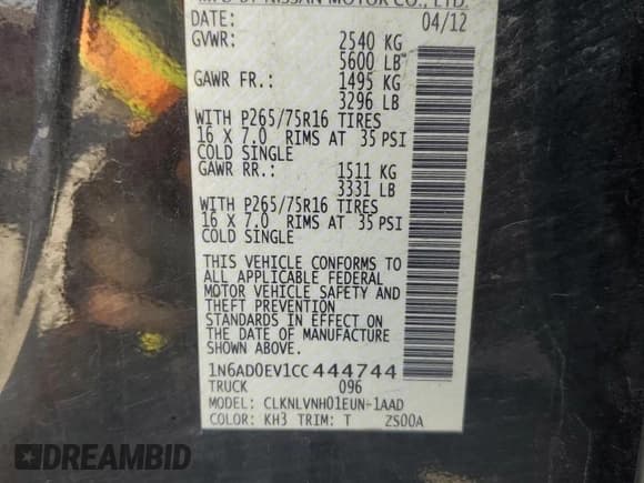 ✅ 2012 Nissan Frontier SV • VIN: 1N6AD0EV1CC444744 • Лот: 80508525. Опубликован ранее на Copart с пробегом 194 207 миль. Бесплатный доступ к архиву аукционных продаж из США и подробный отчёт об истории автомобиля на DreamBid. Изображение 12.