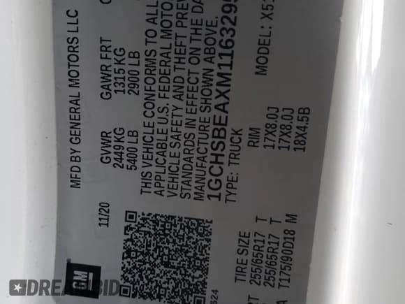 ✅ 2021 Chevrolet Colorado 2WD Work Truck • VIN: 1GCHSBEAXM1163295 • Лот: 71766954. Опубликован ранее на Copart с пробегом 66 211 миль. Бесплатный доступ к архиву аукционных продаж из США и подробный отчёт об истории автомобиля на DreamBid. Изображение 12.