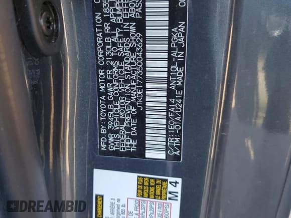 ✅ 2005 Scion tC • VIN: JTKDE177350043629 • Lot: 87303305. Listed on Copart with 93,675 mi. Free auction sales archive from the USA and detailed vehicle history report at DreamBid. Image 12.