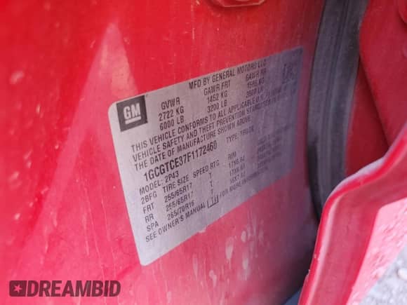 2015 Chevrolet Colorado 4WD Z71 с VIN 1GCGTCE37F1172460, выставлен на аукционе Copart как лот 69687695 с пробегом 224 384 миль миль и Списание • Salvage title. История ставок и продаж доступна на DreamBid. Изображение 12.