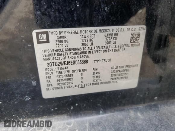 ✅ 2014 GMC Sierra 1500 Denali • VIN: 3GTU2WEJ6EG536888 • Lot: 92864895. Listed on Copart with 141,144 mi. Free auction sales archive from the USA and detailed vehicle history report at DreamBid. Image 13.