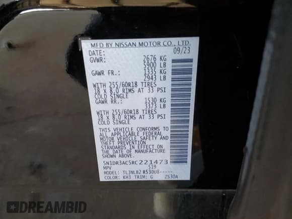 ✅ 2024 Nissan Pathfinder S • VIN: 5N1DR3AC5RC221473 • Lot: 80707265. Wystawiony na Copart z przebiegiem 34 567 mil. Bezpłatny archiwum sprzedaży aukcyjnych z USA i szczegółowy raport historii pojazdu na DreamBid. Zdjęcie 14.