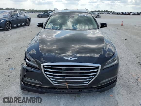 2016 Hyundai Genesis 3.8L with VIN KMHGN4JE8GU140202, listed as a Copart auction lot 53386704 with 27,376 mi miles and Salvage title. Bid and sale history available at DreamBid. Image 5.