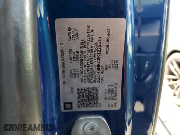 ✅ 2019 Chevrolet Colorado 2WD Work Truck • VIN: 1GCHSBEA0K1226515 • Лот: 66427204. Опубликован ранее на Copart с пробегом 110 673 миль. Бесплатный доступ к архиву аукционных продаж из США и подробный отчёт об истории автомобиля на DreamBid. Изображение 12.