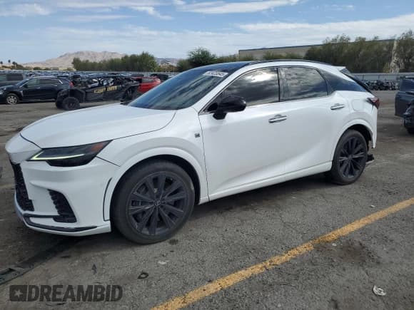 ✅ 2023 Lexus RX 500h F Sport Performance • VIN: 2T2BCMEA6PC010505 • Lot: 82423545. Listed on Copart with 20,532 mi. Free auction sales archive from the USA and detailed vehicle history report at DreamBid. Image 1.