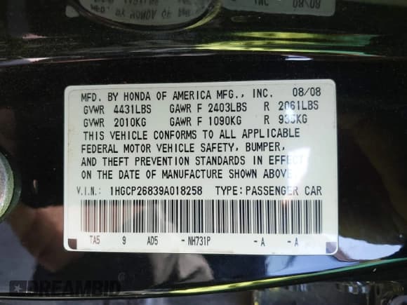 ✅ 2009 Honda Accord EX-L • VIN: 1HGCP26839A018258 • Lot: 43572135. Wystawiony na IAAI z przebiegiem 170 841 mil. Bezpłatny archiwum sprzedaży aukcyjnych z USA i szczegółowy raport historii pojazdu na DreamBid. Zdjęcie 9.