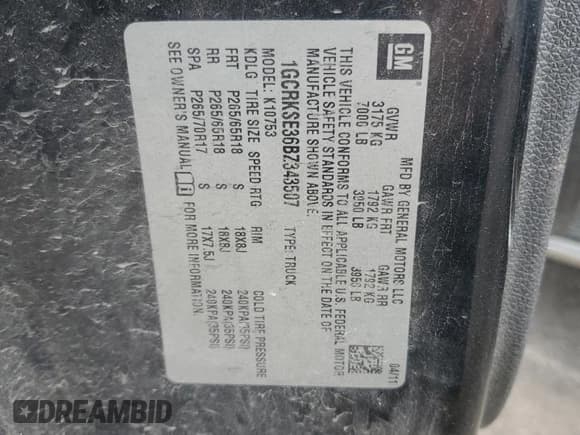 ✅ 2011 Chevrolet Silverado 1500 LT • VIN: 1GCRKSE36BZ343507 • Лот: 89533695. Опубликован ранее на Copart с пробегом 196 650 миль. Бесплатный доступ к архиву аукционных продаж из США и подробный отчёт об истории автомобиля на DreamBid. Изображение 12.