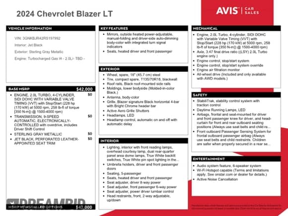 2024 Chevrolet Blazer LT z VIN 3GNKBJR42RS197992, wystawiony jako Copart lot #57789425 z przebiegiem 29 108 mil mil oraz Szkoda całkowita • Salvage title. Historia ofert i sprzedaży dostępna na DreamBid. Obrazek 13.