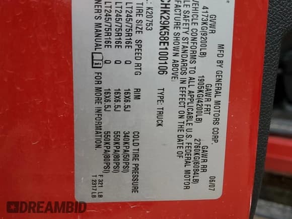 ✅ 2008 Chevrolet Silverado 2500HD 1LT • VIN: 1GCHK29K58E100106 • Lot: 60140455. Wystawiony na Copart z przebiegiem 210 606 mil. Bezpłatny archiwum sprzedaży aukcyjnych z USA i szczegółowy raport historii pojazdu na DreamBid. Zdjęcie 12.