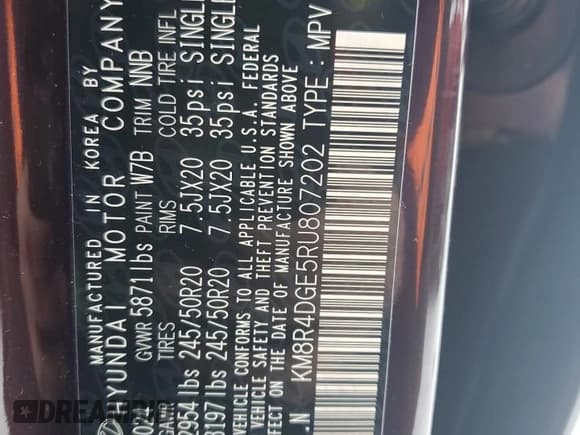 ✅ 2024 Hyundai Palisade SEL • VIN: KM8R4DGE5RU807202 • Лот: 88962555. Опубликован ранее на Copart с пробегом 2 117 миль. Бесплатный доступ к архиву аукционных продаж из США и подробный отчёт об истории автомобиля на DreamBid. Изображение 13.