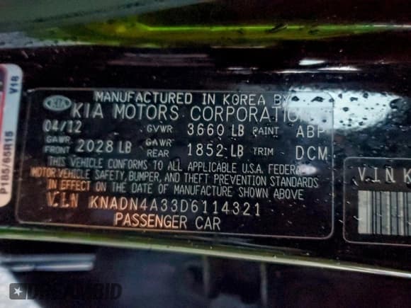 ✅ 2013 Kia Rio EX • VIN: KNADN4A33D6114321 • Лот: 95053755. Опубликован ранее на Copart с пробегом 163 482 миль. Бесплатный доступ к архиву аукционных продаж из США и подробный отчёт об истории автомобиля на DreamBid. Изображение 12.