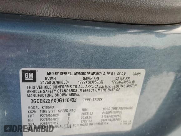 ✅ 2009 Chevrolet Silverado 1500 • VIN: 3GCEK23YX9G110432 • Лот: 68472665. Опубликован ранее на Copart с пробегом 241 127 миль. Бесплатный доступ к архиву аукционных продаж из США и подробный отчёт об истории автомобиля на DreamBid. Изображение 13.