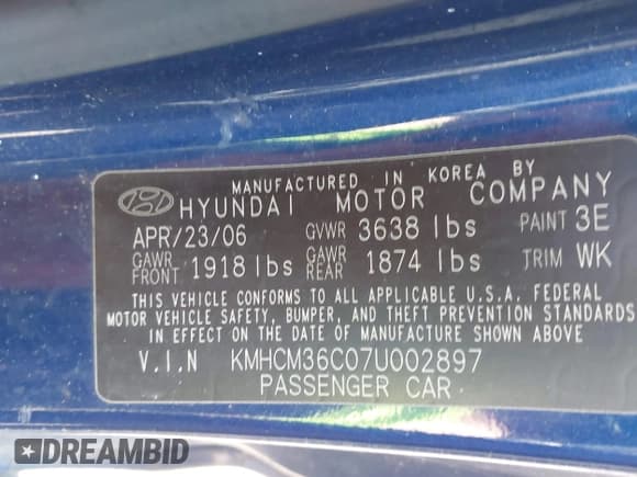 ✅ 2007 Hyundai Accent GS • VIN: KMHCM36C07U002897 • Лот: 42473896. Опубликован ранее на IAAI с пробегом 139 966 миль. Бесплатный доступ к архиву аукционных продаж из США и подробный отчёт об истории автомобиля на DreamBid. Изображение 9.