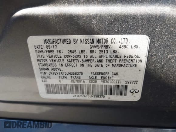 ✅ 2018 Infiniti Q50 Sport • VIN: JN1EV7AP0JM358370 • Лот: 43748144. Опубликован ранее на IAAI с пробегом 96 992 миль. Бесплатный доступ к архиву аукционных продаж из США и подробный отчёт об истории автомобиля на DreamBid. Изображение 9.