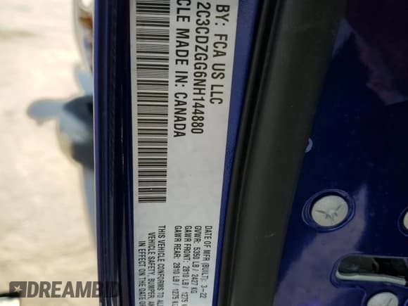 ✅ 2022 Dodge Challenger SXT • VIN: 2C3CDZGG6NH144880 • Лот: 78464094. Опубликован ранее на Copart с пробегом 34 984 миль. Бесплатный доступ к архиву аукционных продаж из США и подробный отчёт об истории автомобиля на DreamBid. Изображение 14.