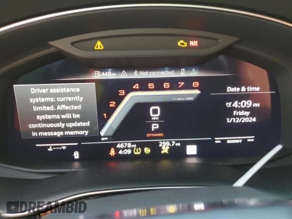 ✅ 2023 Audi SQ8 Prestige • VIN: WA1CWBF19PD032501 • Lot: 38071214. Listed on Copart with 4,678 mi. Free auction sales archive from the USA and detailed vehicle history report at DreamBid. Image 9.