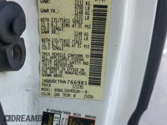 ✅ 2017 Nissan Frontier SV • VIN: 1N6BD0CT9HN766985 • Lot: 88247125. Listed on Copart with 96,761 mi. Free auction sales archive from the USA and detailed vehicle history report at DreamBid. Image 12.