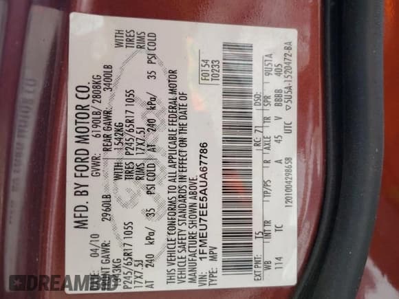 ✅ 2010 Ford Explorer Eddie Bauer • VIN: 1FMEU7EE5AUA67786 • Лот: 81106985. Опубликован ранее на Copart с пробегом 168 383 миль. Бесплатный доступ к архиву аукционных продаж из США и подробный отчёт об истории автомобиля на DreamBid. Изображение 13.