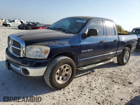 2007 Dodge 1500 SLT with VIN 1D7HA18P37J621489, listed as a Copart auction lot 67723384 with 93,336 mi miles and Salvage title. Bid and sale history available at DreamBid. Image 1.