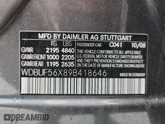 ✅ 2009 Mercedes-Benz E 350 Luxury • VIN: WDBUF56X89B418646 • Lot: 80753155. Wystawiony na Copart z przebiegiem 146 316 mil. Bezpłatny archiwum sprzedaży aukcyjnych z USA i szczegółowy raport historii pojazdu na DreamBid. Zdjęcie 13.